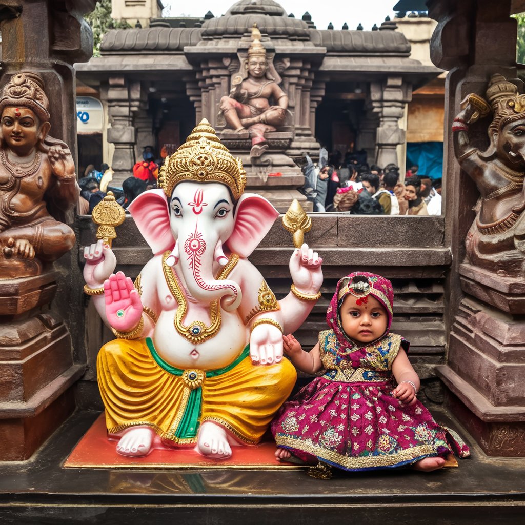 A Photo Of Lord Ganesh Sitting In A Temple Next To 3ef Zxxbskkslxayjum Vg Z66pk1tpq Gzrzxi3nn3yw