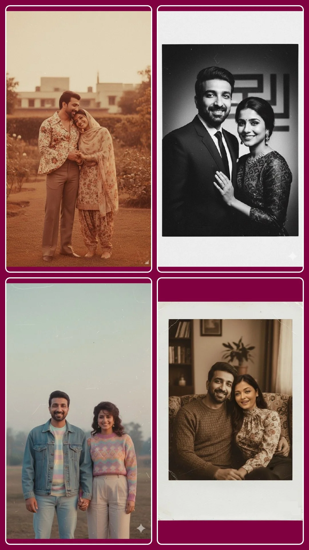 5 Retro Style AI Photo Prompt for Couples