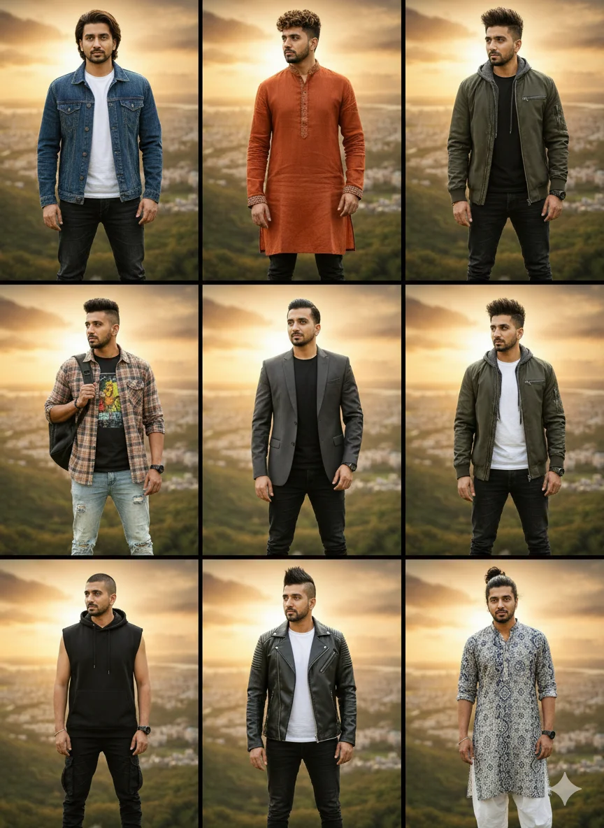 9 hairstyle… 1 face . Viral Prompt for Men