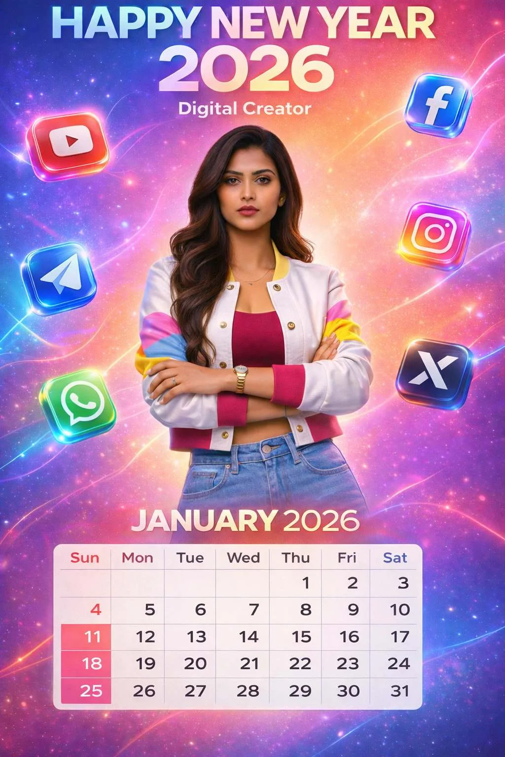 Happy New Year Calendar Photo Prompt for Women